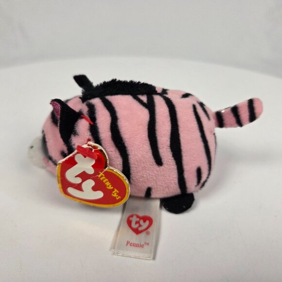 TY Beanie Boos - Teeny Tys Stackable Plush - PENNIE the Zebra (4 inch) - NWT - Picture 2 of 9